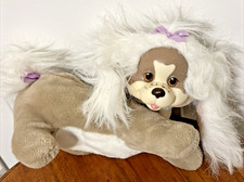 1991 Puppy Surprise Brown White Dog with Purple Bows no pups  8800