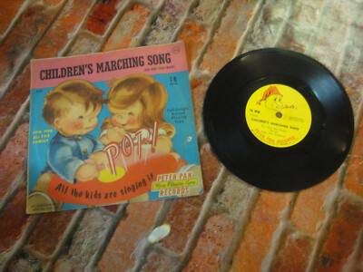 Vintage Childrens marching song Nick nack paddy whack 78RPM Peter pan records