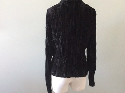 Veste Femme Alberto Makali Taille L Noire - Occasion Très Bon état, Velours Côtelé Avec Broderie, Style Casual Chic !