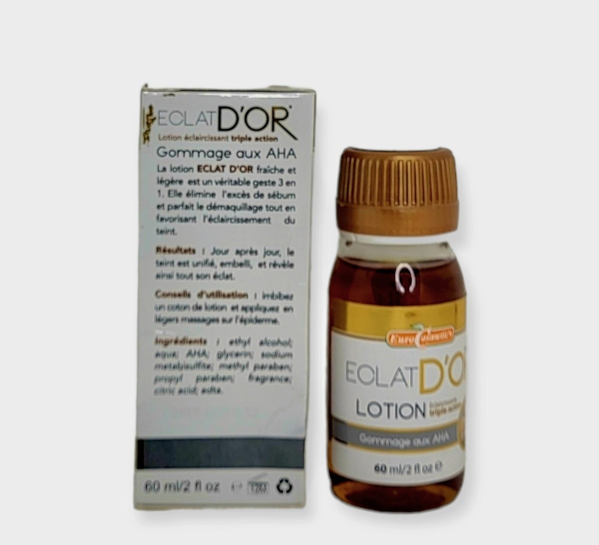 Gamme eclat d,or triple action blanchisseur assouplit hydratante