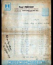 SAINT-FLORENT-sur-CHER (18) MACHINES AGRICOLES Mc CORMICK-DEERING "Paul PREVOST"