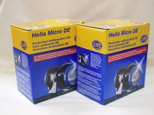 Hella Micro De 12 Volt 55 Watt Projector Fog Lamps With Blue Trim Ring Qty2 Hella Micro De 12 Volt 55 Watt Projector Fog Lamps With Blue Trim Ring Qty2