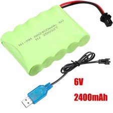 6V Ni-MH AA Battery Pack 2400mAh with SM-2P 2Pin Plug USB Rechargeable charger