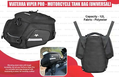 Viaterra Viper Pro ''Black Tank Bag Fit For Universal Motorcycle''