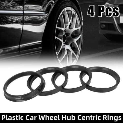 2024 SALE - Wheel Hub Centric Rings Spacer Aluminium Alloy-4 rings BLACK NEW - Picture 1 of 7