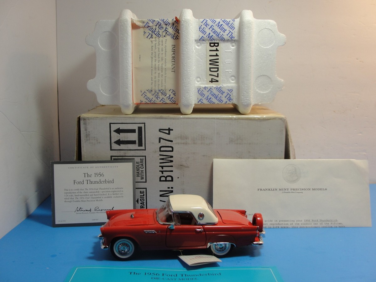 FRANKLIN MINT 1956 FORD Thunderbird 1/24 Diecast Car Original box