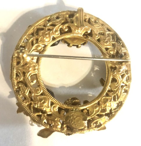 "Broche colgante de colección firmado ORIGINAL POR ROBERT Levy pin corona con cable tono dorado de 2,5""" - Imagen 2 de 10