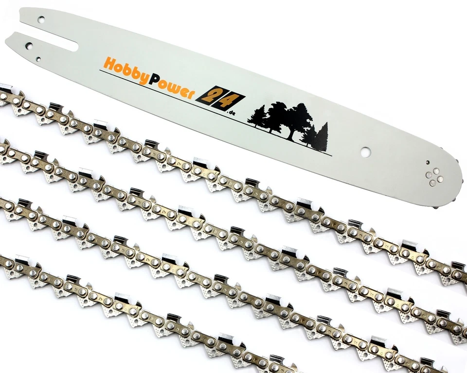 4x Sägekette + Schwert 45cm Vollmeißel 3/8 LP 62 TG 1,3 für Stihl MS 191 192 200