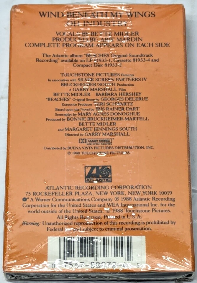 Bette Midler - Beaches: Wind Beneath My Wings Cassette Single SEALED - Image 2 of 4
