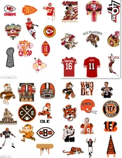 Pro Football League Sticker Packs - Bengals - Bills - 49ers - Browns - Chiefs