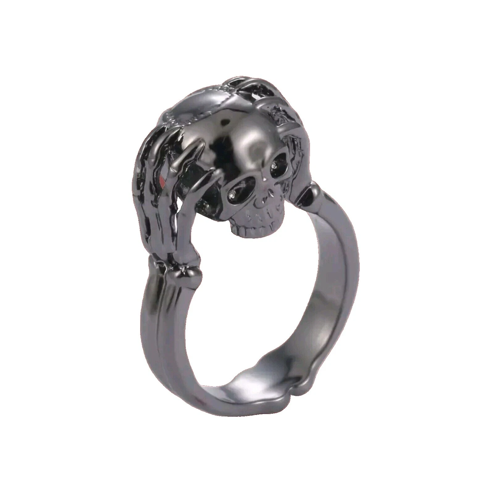 Esqueletos y calaveras Negro Anillos de Moda