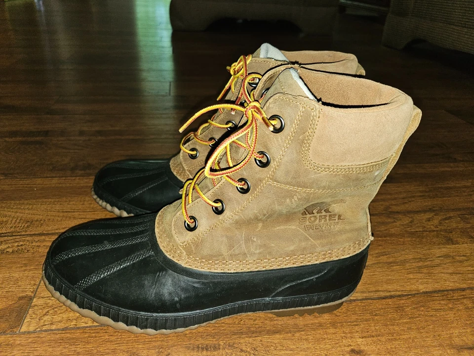 Botas de lluvia Sorel Cheyanne II de cuero con cordones, cuero marrón, para hombre talla 10 1/2 Foto 4 de 4