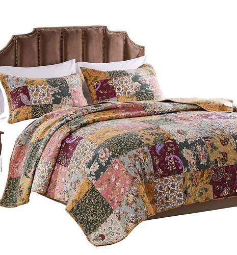 Ink & Ivy Patchwork Quilt Bedspread Bed Set 1 King/ Ca King Quilt  display picture 1