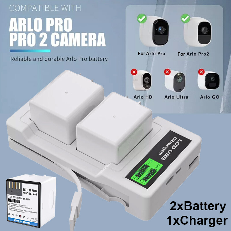 Arlo Pro & Pro 2 Charging Station with 2-Pack 3000mAh Rechargeable Batteries-image