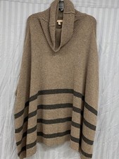 BANANA REPUBLIC Cotton Wool Cowl Neck Poncho - Brown - M EUC