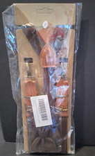 Mens Suspenders Adjustable Bow Tie Y shape Antique Brass Clasp Dark Brown