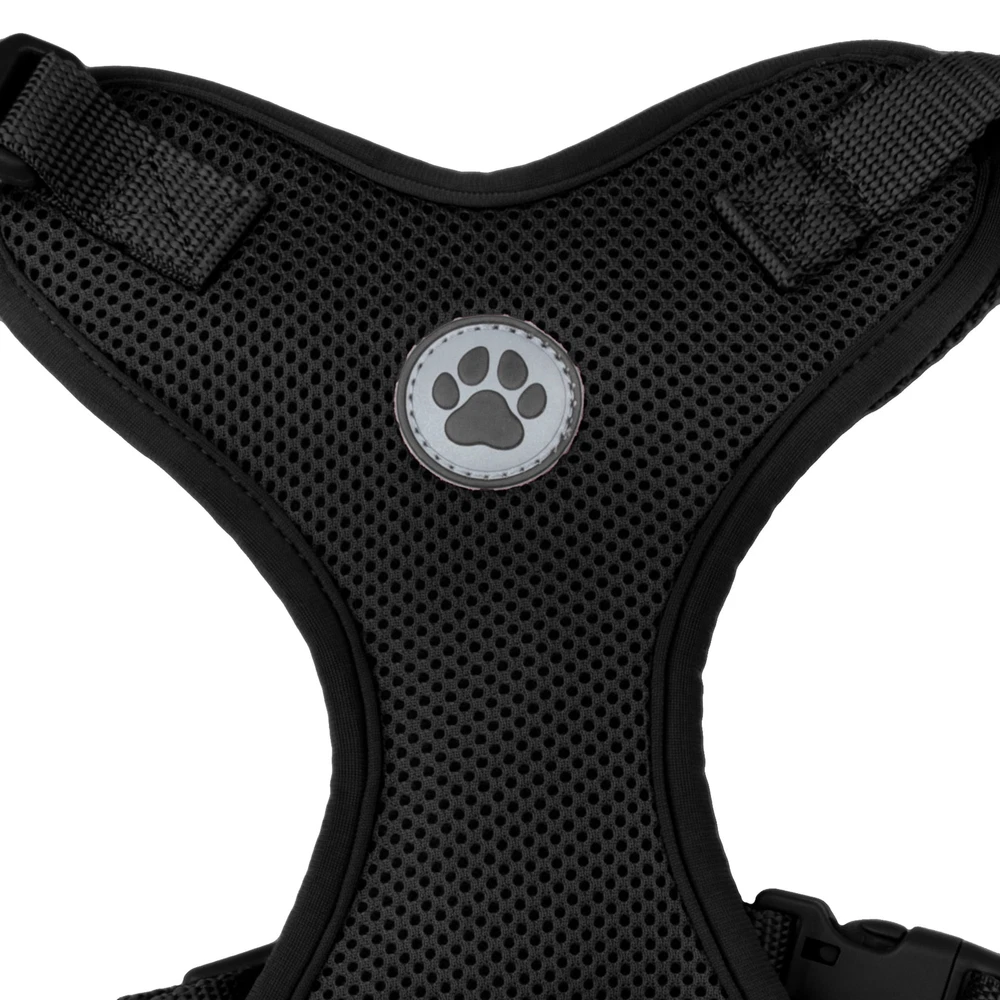 Dog Harness, Mesh Adjustable, Reflective Dog Walking Pet Harness, Black, Size M
