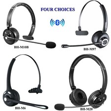 Wireless Headset Mic Bluetooth Noise Cancelling Trucker Home Office Headphones