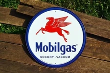 Mobilgas Pegasus Tin Metal Sign - Mobil Oil - Socony-Vacuum Oil Company - Gas