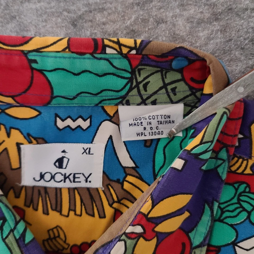 Vintage Jockey Mens Extra Large Hawaiian Shirt Made In Taiwan ROC 90s Cotton - Image 4 of 4