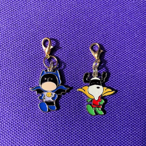 Vintage Superhero Duo Enamel Clip-on Charm Lot - Zipper Pull, Keychain Add-ons - Picture 4 of 4