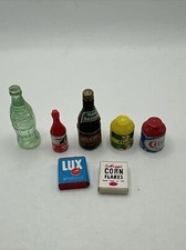 Vtg Dollhouse Miniature Food Box Can Lot Crisco Corn Flakes Lux Coke White Rock
