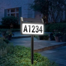 Solar House Number Sign House Numbers Light for Outside Home, Yard, Street