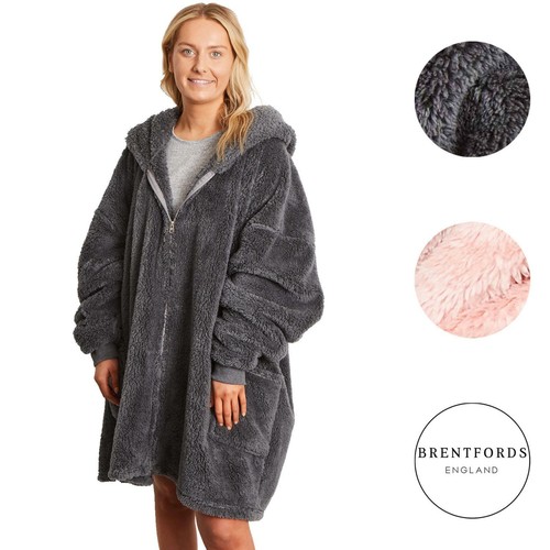 Brentfords Teddy Fleece Blanket Hoodie 