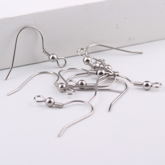 Wholesale 50pcs/lot stainless steel earring hooks clasps DIY ear wire