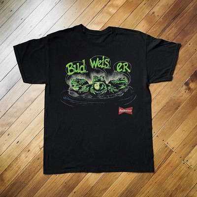 1995 BUD Beer ''Frogs Your Pad or Mine?'' UNISEX T-SHIRT S-5XL