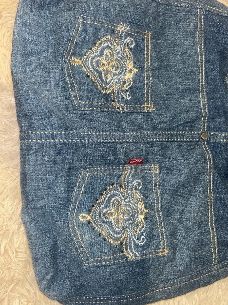 Vtg Levi’s Red Tag Jeans Purse Light Wash Denim Shoulder Bag Embroidered Pocket View 5