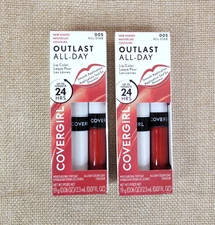2 Covergirl Outlast All-Day 24HR Lip Color Shade 005 All Star with Topcoat