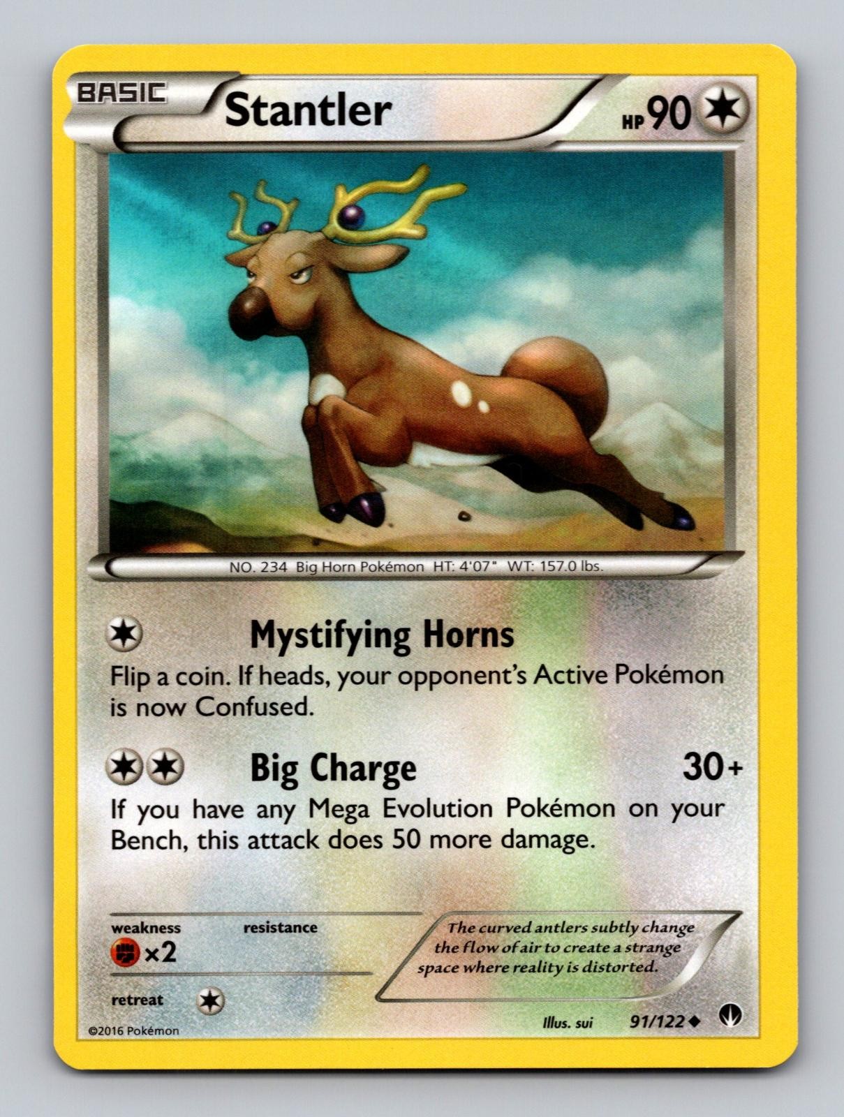 Stantler 91/122 Uncommon BREAKpoint Pokemon Near Mint