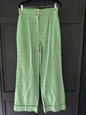 Miss Holly 1970s Green Plaid Wool Blend Pants Size 18 Acrylic Wool Original