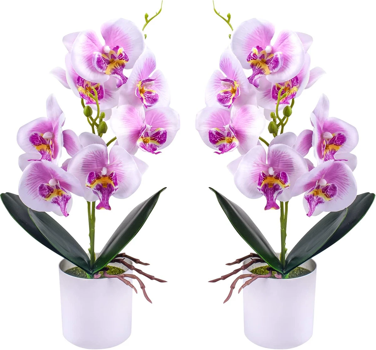 DUYONE Fiori di orchidea farfalla artificiali, 89 cm, 4 pezzi con
