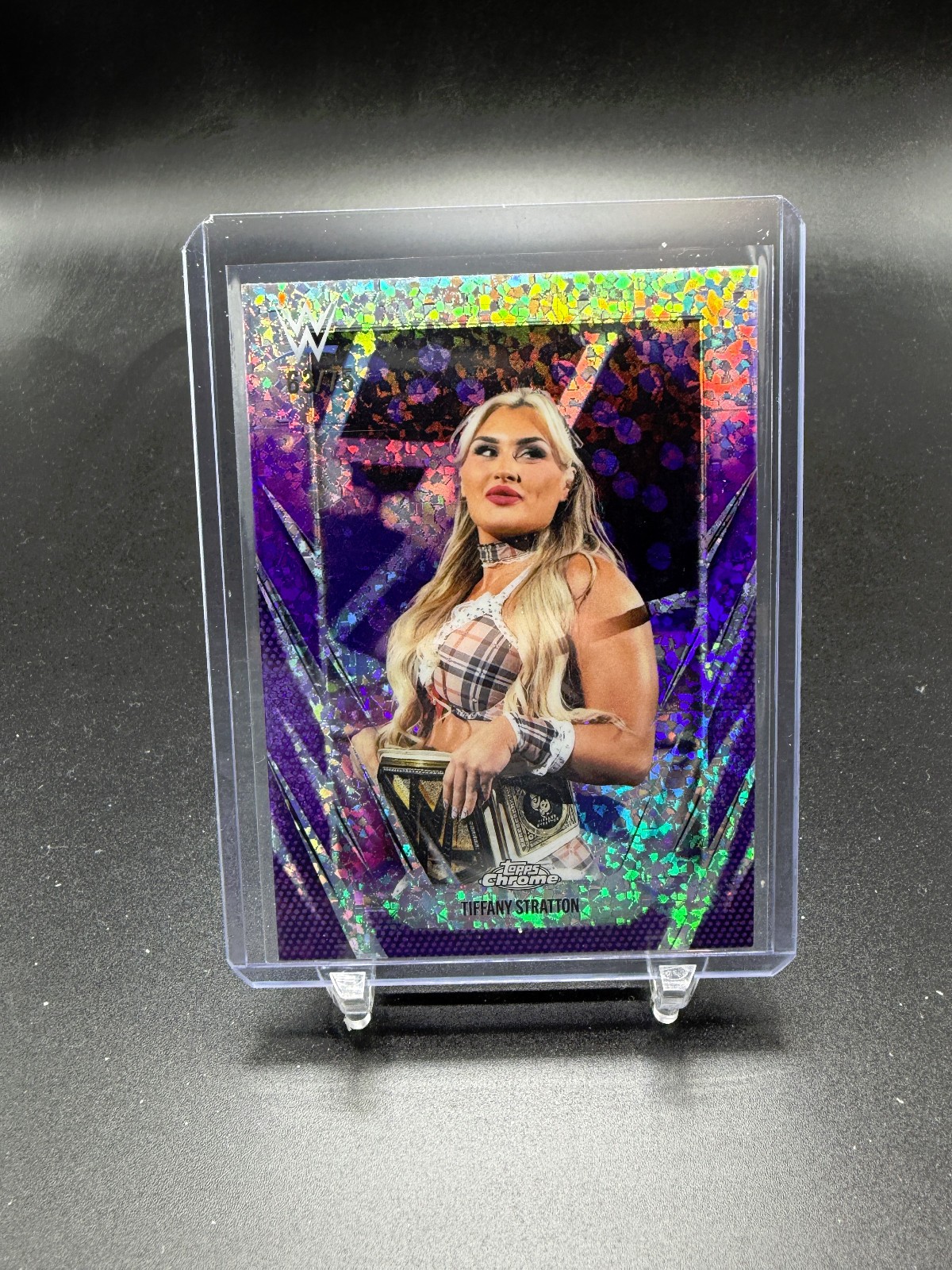 Tiffany Stratton /75 Purple Mini-Diamond 2026 Topps Chrome WWE #29 SP