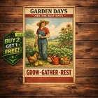 Work In My Garden Hang With My Cat Vintage Metal Tin Sign Garden Decor