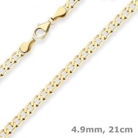 4,9Mm Armband Panzerkette Weit Goldarmband Armschmuck Aus 585 Gold Gelbgold 21Cm