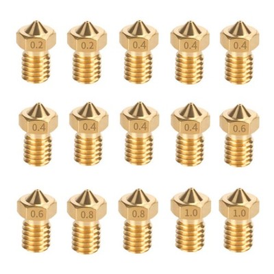 15PCS Brass Nozzles Kit for Anycubic Kobra, 3D Printer 7PCS For Mega 