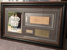 Ty Cobb And Walter Johnson Signed And Framed Cut JSA/Check PSA