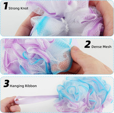 Bath Sponges Loofahs 70 Grams Large Size,4 Pack Shower Sponge Exfoliating Cle...