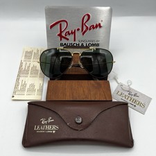 Vintage Ray Ban B&L Brown Leathers Outdoorsman G15 62mm USA