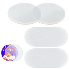 200 Pcs Clear Badge Film, 2.25 inch 58 mm Button Making Supplies Clear Circle...