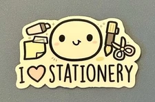 NEW The Coffee Monsterz Co. “I Love Stationery” Vinyl Sticker TCMC