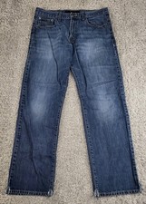 Calvin Klein Jeans Men's 34x32 Relaxed Straight Easy Fit Blue Dark Wash