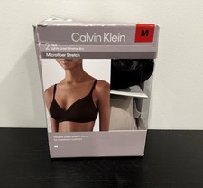 Calvin Klein Women's 2-Pack Lightly Lined Wirefree Bra Set Size M - Open Box