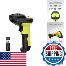Inateck 2D Barcode Scanner, Wireless Bluetooth QR Reader, 2600mAh Battery, AI