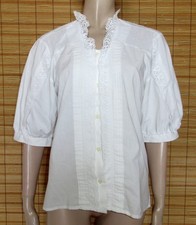 WEISSE TRACHTENBLUSE - SPITZE - COTTON/POL. -...