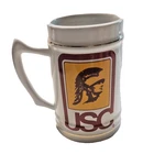 USC Vintage Milk Glass Ceramic Beer Stein / Mug – USC Trojans Logo Souvenir Cup