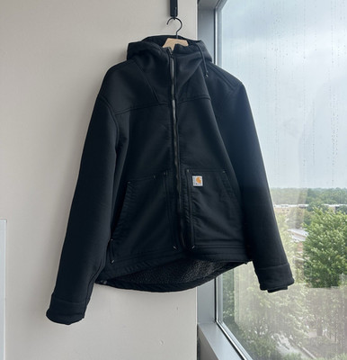 Carhartt Rain Defender Super Dux Black Hooded Full Zip Jacket Men's L
